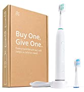 GreaterGoods Sonic Electric Toothbrush, Rechargeable Home Oral Care Kit with Battery Charger & Ho...